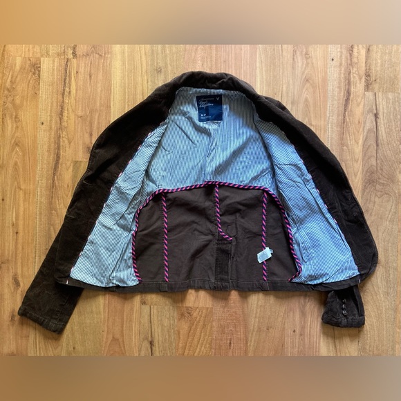 American Eagle Outfitters Corduroy Brown Blazer 2 Button Women’s Jacket Sz S/P - Picture 13 of 13